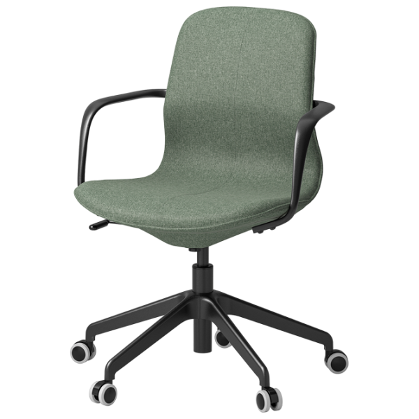 Fotoliu de birou Ikea Langfjall Poliester/ Green-Gray Black photo 1