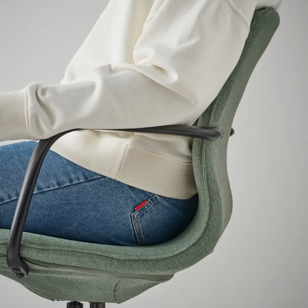 Fotoliu de birou Ikea Langfjall Poliester/ Green-Gray Black photo 5