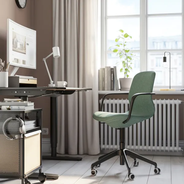 Fotoliu de birou Ikea Langfjall Poliester/ Green-Gray Black photo 6