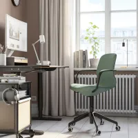 Fotoliu de birou Ikea Langfjall Poliester/ Green-Gray Black photo 6