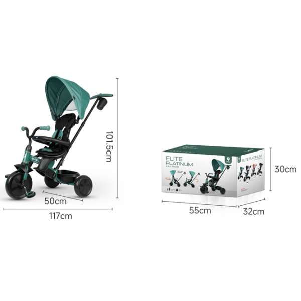 Triciclu Qplay Elite Platinum 25 kg / Green photo 4 Triciclu Qplay Elite Platinum 25 kg / Green photo 4