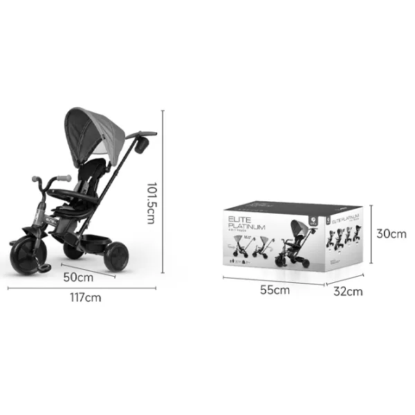 Triciclu Qplay Elite Platinum 25 kg / Gray photo 4 Triciclu Qplay Elite Platinum 25 kg / Gray photo 4