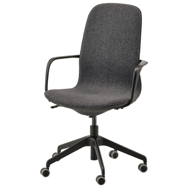 Fotoliu de birou Ikea Langfjall Poliester/ Dark Gray Black photo 1