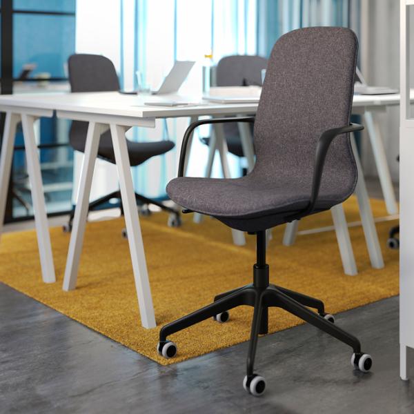 Fotoliu de birou Ikea Langfjall Poliester/ Dark Gray Black photo 4