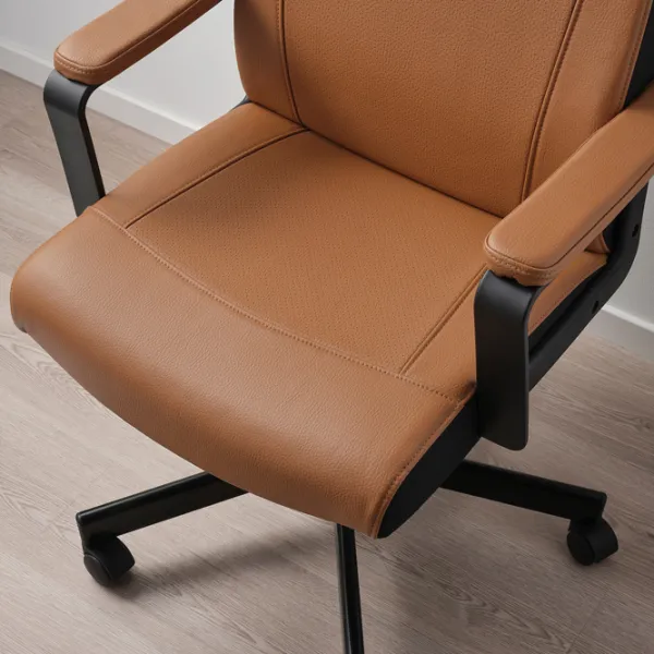 Fotoliu de birou Ikea Millberget Piele artificială/ Brown Black photo 9