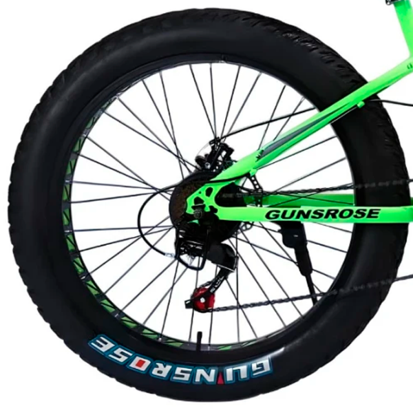 Bicicletă Frike Gunsrose Fatbike 24" 15" Aluminiu / Green Black photo 2 Bicicletă Frike Gunsrose Fatbike 24" 15" Aluminiu / Green Black photo 2