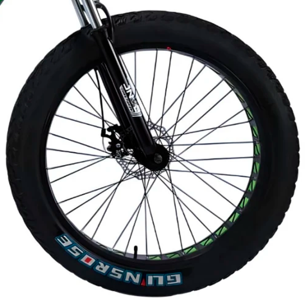 Bicicletă Frike Gunsrose Fatbike 24" 15" Aluminiu / Green Black photo 5 Bicicletă Frike Gunsrose Fatbike 24" 15" Aluminiu / Green Black photo 5