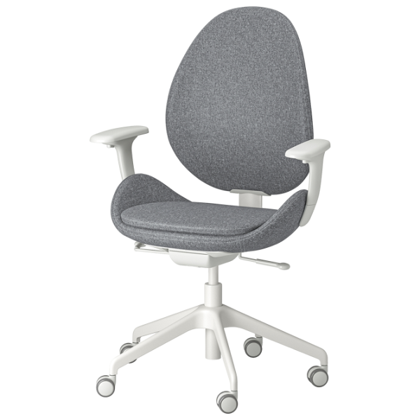 Fotoliu de birou Ikea Hattefjall/Gunnared Stofă/ Grey White photo 1