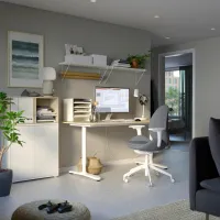 Fotoliu de birou Ikea Hattefjall/Gunnared Stofă/ Grey White photo 4