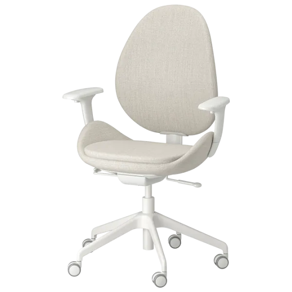 Fotoliu de birou Ikea Hattefjall/Gunnared Stofă/ Beige White photo 1