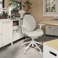 Fotoliu de birou Ikea Hattefjall/Gunnared Stofă/ Beige White photo 2