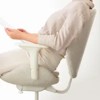 Fotoliu de birou Ikea Hattefjall/Gunnared Stofă/ Beige White photo 7