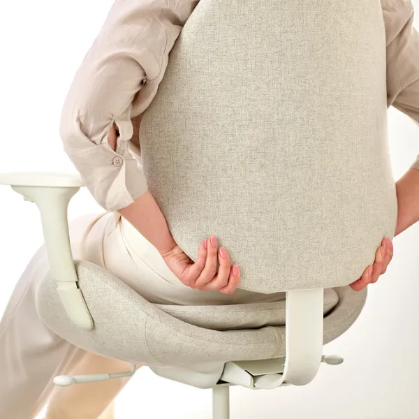 Fotoliu de birou Ikea Hattefjall/Gunnared Stofă/ Beige White photo 9