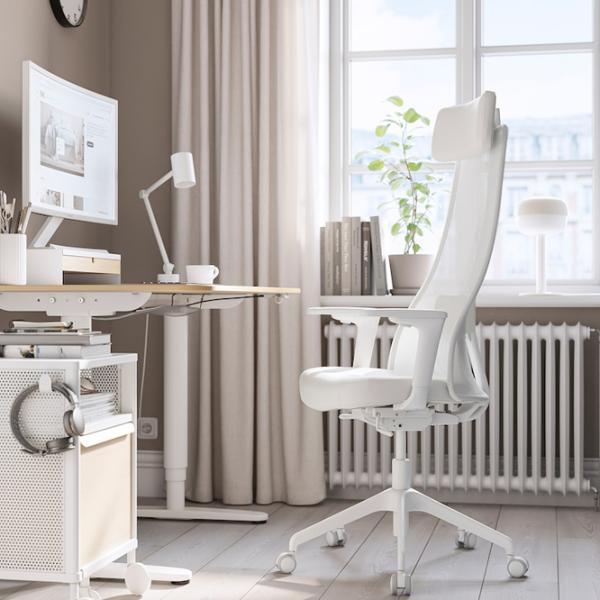 Fotoliu de birou Ikea Jarvfjallet/Glose Stofă/ White  photo 5