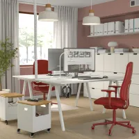 Fotoliu de birou Ikea Smorkull/Grasnas Stofă/ Red photo 7