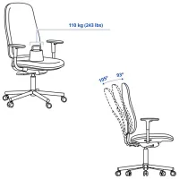 Fotoliu de birou Ikea Smorkull/Grasnas Stofă/ Red photo 8