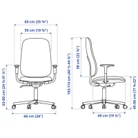 Fotoliu de birou Ikea Smorkull/Grasnas Stofă/ Red photo 9