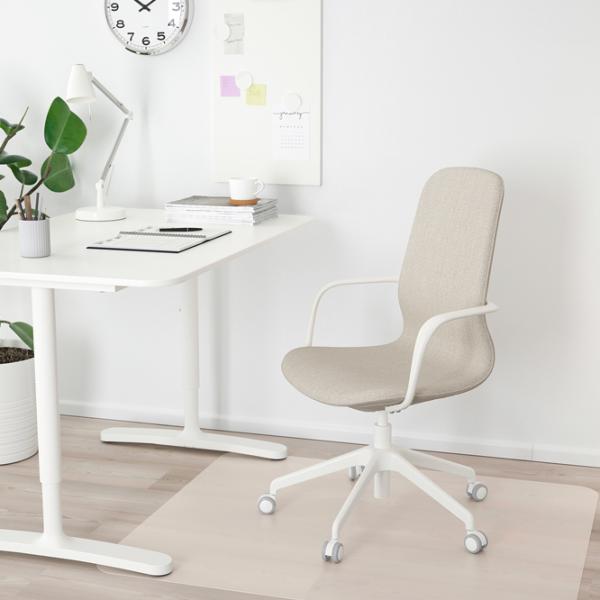 Fotoliu de birou Ikea Langfjall Poliester/ Beige White photo 5