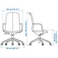 Fotoliu de birou Ikea Langfjall Poliester/ Beige White photo 6