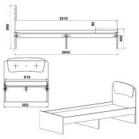 Детская кровать KompaniT Classica 80 80 x 200 cm / ЛДСП / Белый photo 2