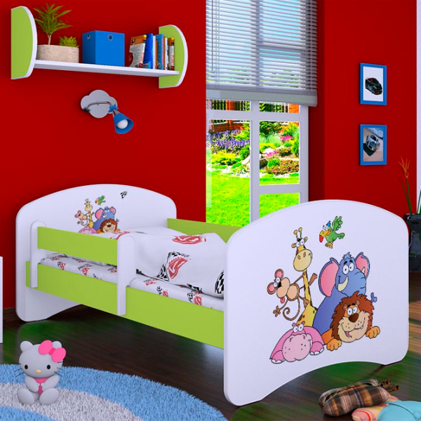 Детская кровать Happy Babies Happy Safari L05 90 x 180 см / ПВХ / Зеленый photo 1