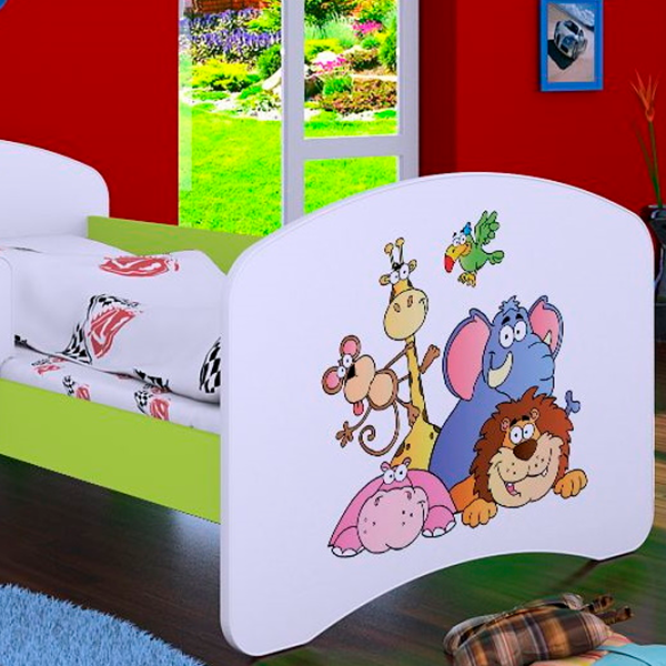 Детская кровать Happy Babies Happy Safari L05 90 x 180 см / ПВХ / Зеленый photo 4