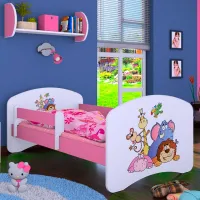 Pat pentru copii Happy Babies Happy Safari L05 90 x 180 cm / PVC / Pink