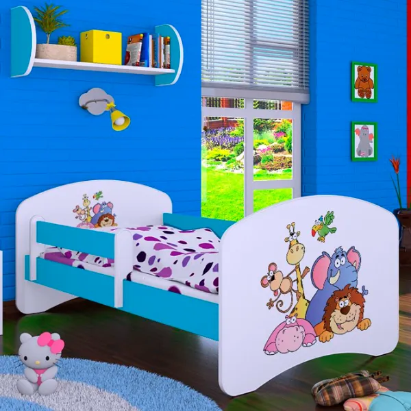 Детская кровать Happy Babies Happy Safari L05 90 x 180 см / ПВХ / Синий photo 1