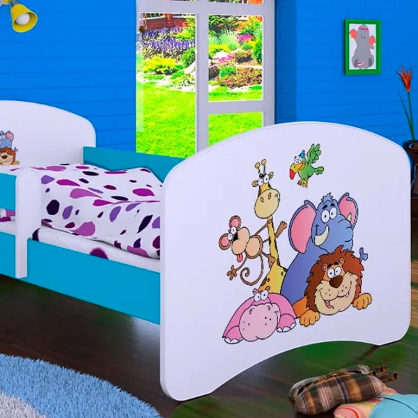 Детская кровать Happy Babies Happy Safari L05 90 x 180 см / ПВХ / Синий photo 2