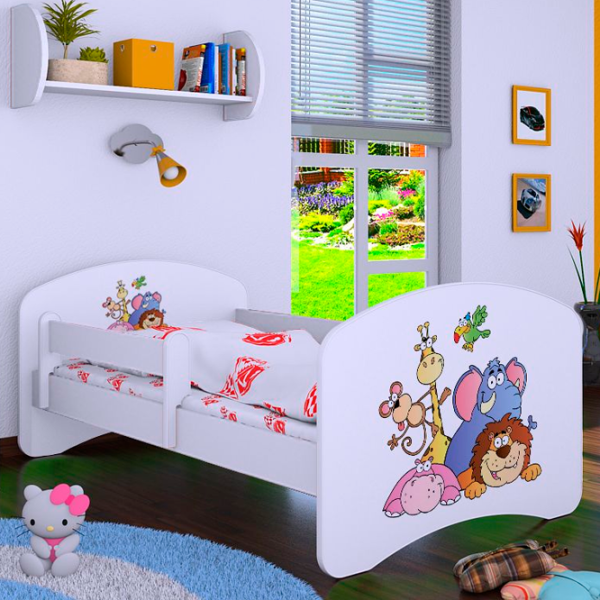 Детская кровать Happy Babies Happy Safari L05 90 x 180 см / ПВХ / Белый photo 1
