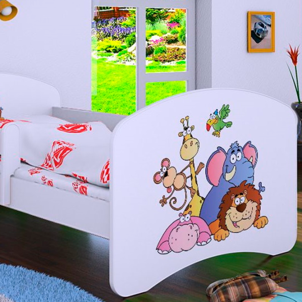 Детская кровать Happy Babies Happy Safari L05 90 x 180 см / ПВХ / Белый photo 2