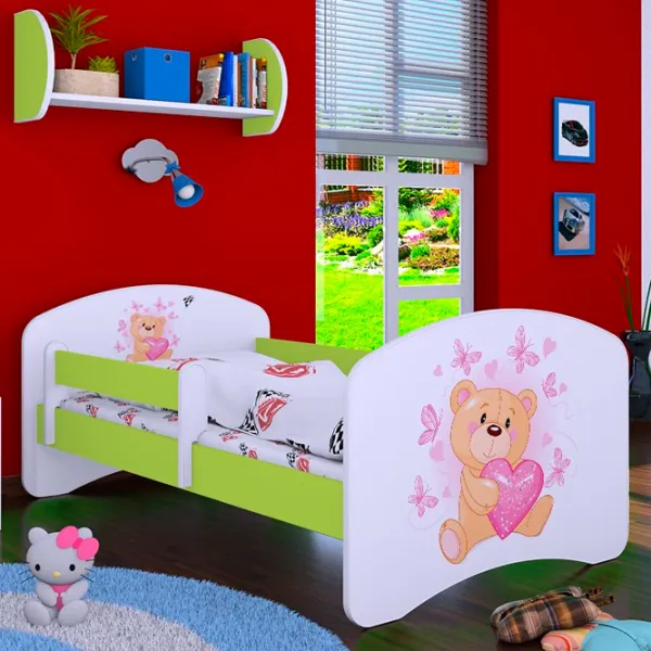 Детская кровать Happy Babies Happy Teddy Bear 80 x 160 см / Щит / Зеленый photo 1