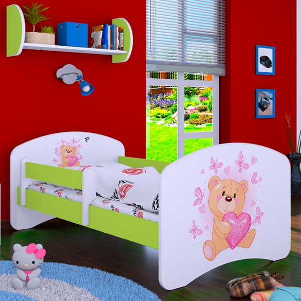 Детская кровать Happy Babies Happy Teddy Bear 80 x 160 см / Щит / Зеленый photo 1