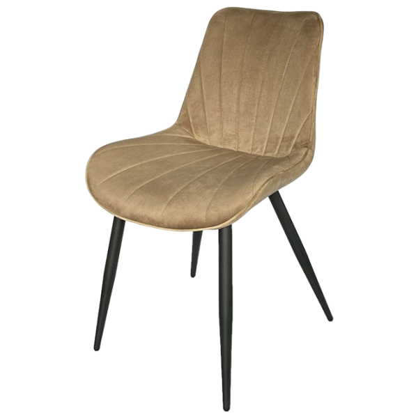 Кухонный стул Ambianta DC-7719  Бархат/ Бежевый Черный photo 1 Кухонный стул Ambianta DC-7719  Бархат/ Бежевый Черный photo 1