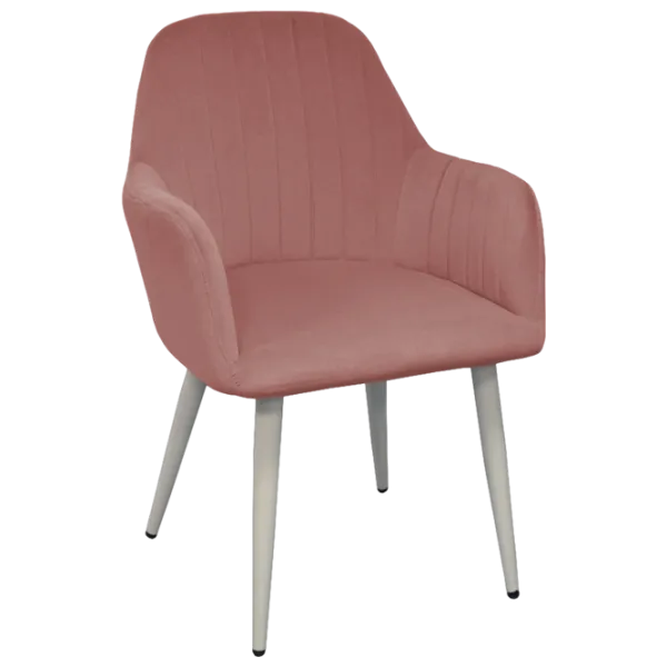 Scaun de bucătărie Evelin LC-621 Wh Velur/ Powder White photo 1