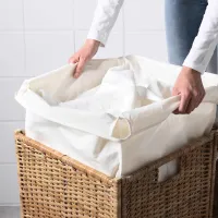 Coș pentru rufe Ikea Branas 80 l / Fier / Lemn natural photo 3