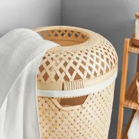 Корзина для белья Ikea Saluding 50л / Бамбуc / Бежевый photo 2