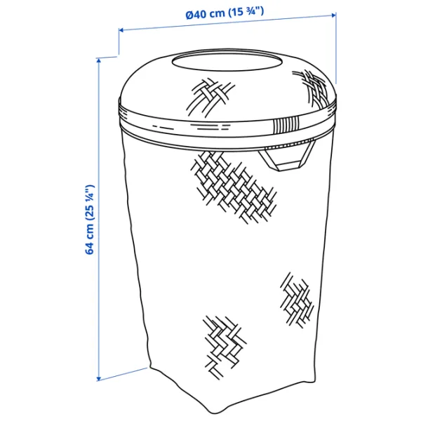 Корзина для белья Ikea Saluding 50л / Бамбуc / Бежевый  photo 4