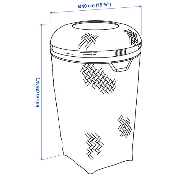 Корзина для белья Ikea Saluding 50л / Бамбуc / Бежевый  photo 4