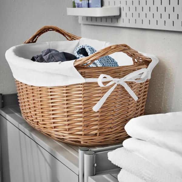 Coș pentru rufe Ikea Tolkning 40l / Bambus / Beige  photo 3