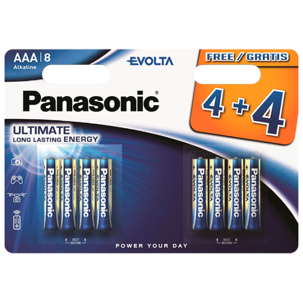 Baterie Panasonic Evolta LR03 1.5 V / 8 buc. photo 1