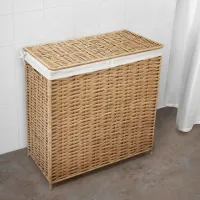 Корзина для белья Ikea Nattgibba 100л / Бамбуc / Бежевый photo 2