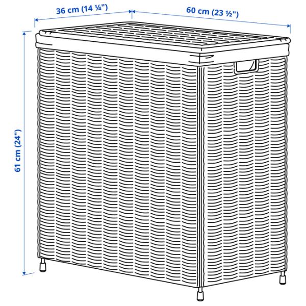 Coș pentru rufe Ikea Nattgibba 100l / Bambus / Beige  photo 6