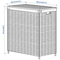 Корзина для белья Ikea Nattgibba 100л / Бамбуc / Бежевый photo 6