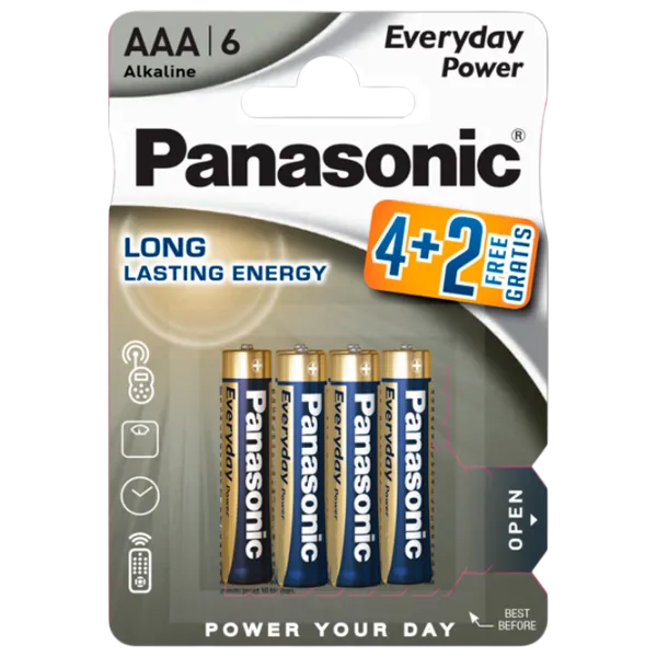 Батарейка Panasonic Everyday Power LR03 1.5 В / 6 шт. photo 1 Батарейка Panasonic Everyday Power LR03 1.5 В / 6 шт. photo 1