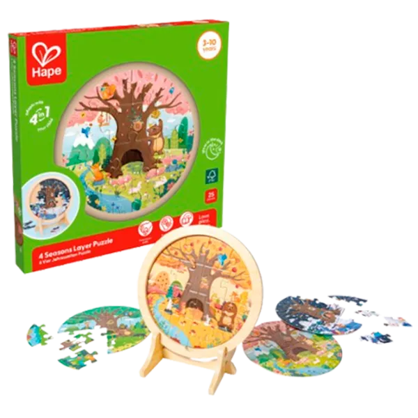 Puzzle Hape Anotimpurile 3+/ Numărul de piese: 25 photo 1