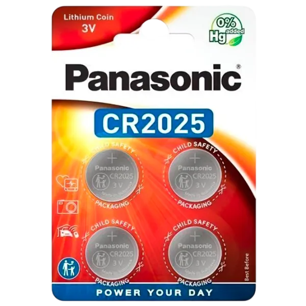 Батарейка Panasonic Lithium Power CR2025 3 В / 4 шт. photo 1