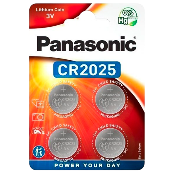 Батарейка Panasonic Lithium Power CR2025 3 В / 4 шт. photo 1