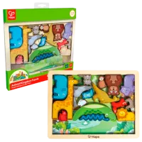 Puzzle Hape Regatul animalelor 3+/ Количество деталей: 16