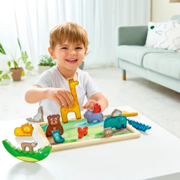 Puzzle Hape Regatul animalelor 3+/ Numărul de piese: 16 photo 10